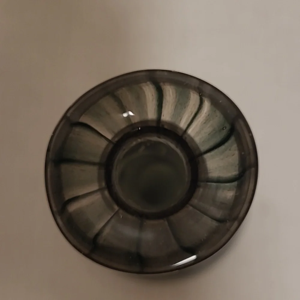 Vintage Handblown Spiral Pattern Glass Vase